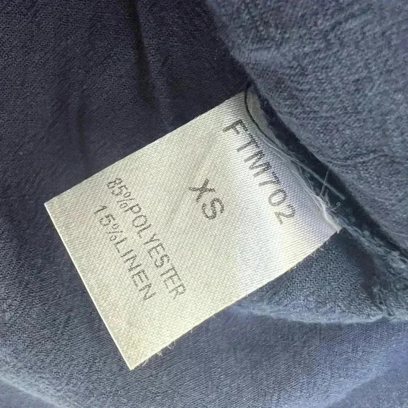 THML Anthologies Women's Blue Embroidered Short Sleeve Boho Shirt Size XS - Picture 4 of 6